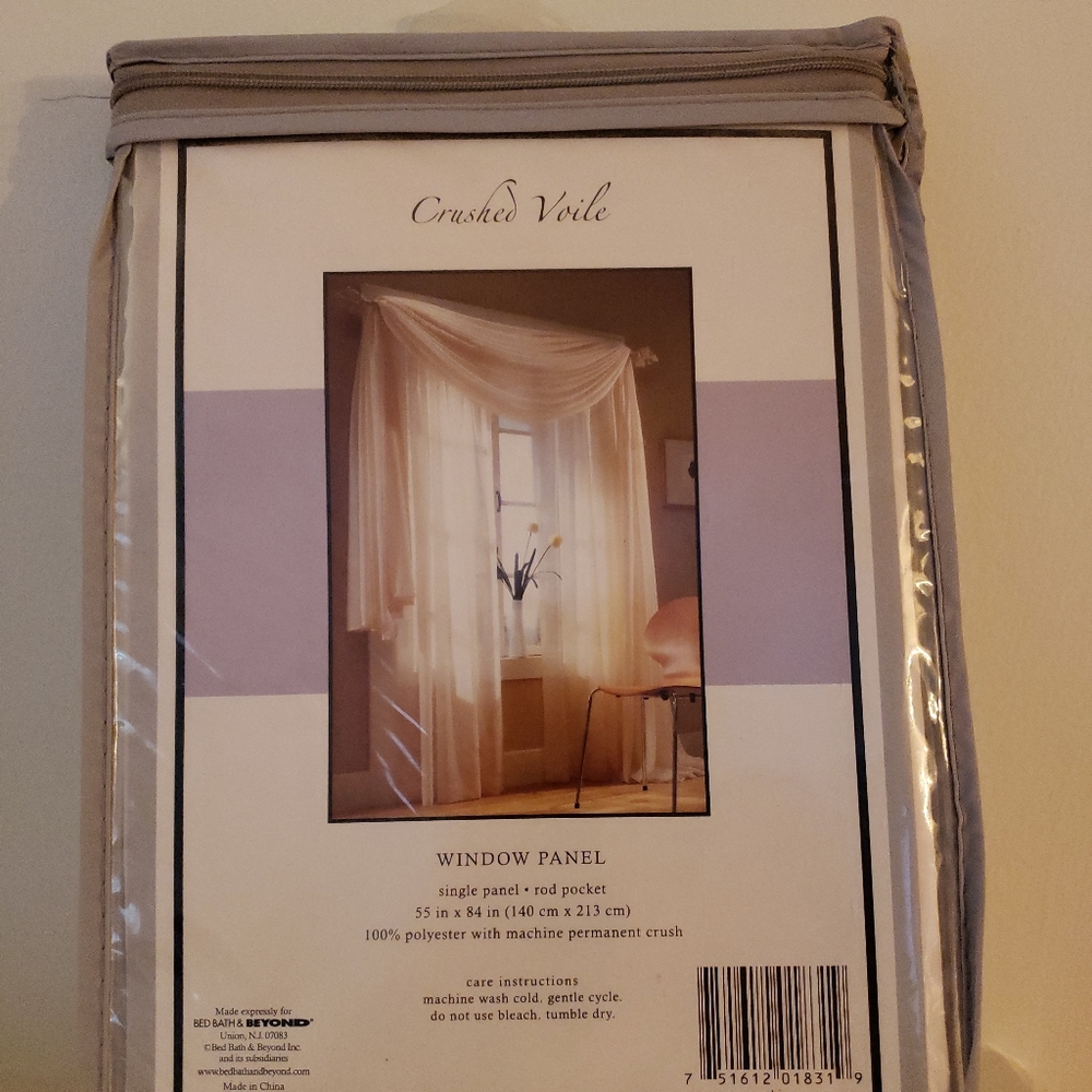 Crushed Voile Sheer 84-Inch Rod Pocket Curtain